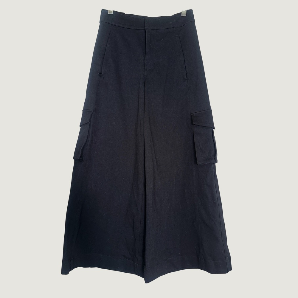 Alo Yoga Wide Leg Black Cargo Pants Cotton Blend Small Utility Streetwear
